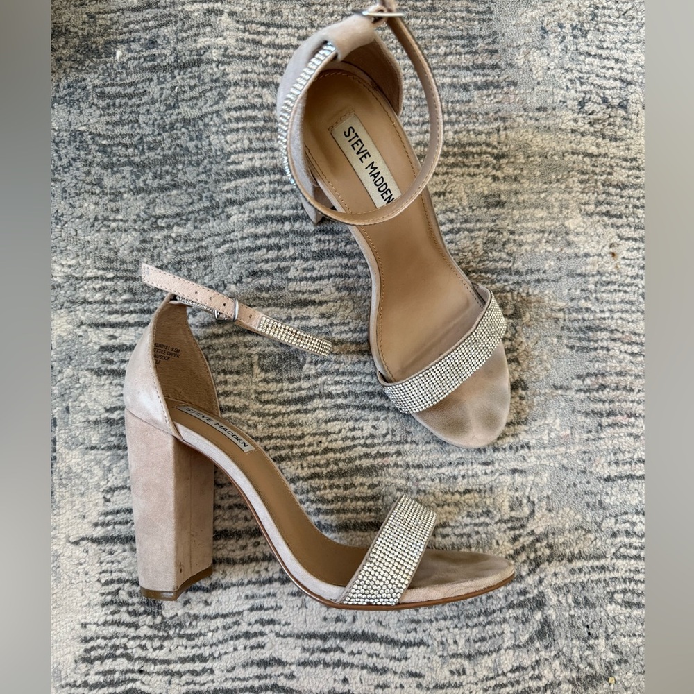 Steve Madden Rhinestone High heels suede